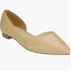 Classic flats nude tan leather upper almond toe Mark Fisher women’s shoe size 9